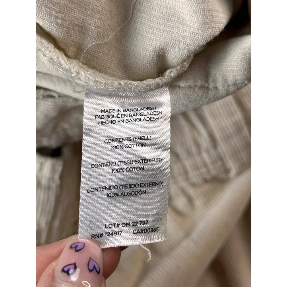Onia‎ Corduroy Jogger Pants Men L Cream Cotton Elastic Cuffs Drawstring Waist